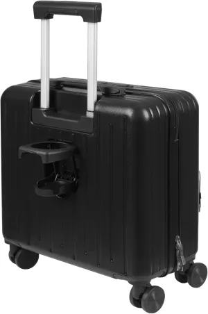 18 Inch Underseat Carry On Luggage with Wheels,Small Hard Shell Suitcases for Weekender,180 Top Opening Lightweight Travel Luggage Suitcase for Womem Men (Black)