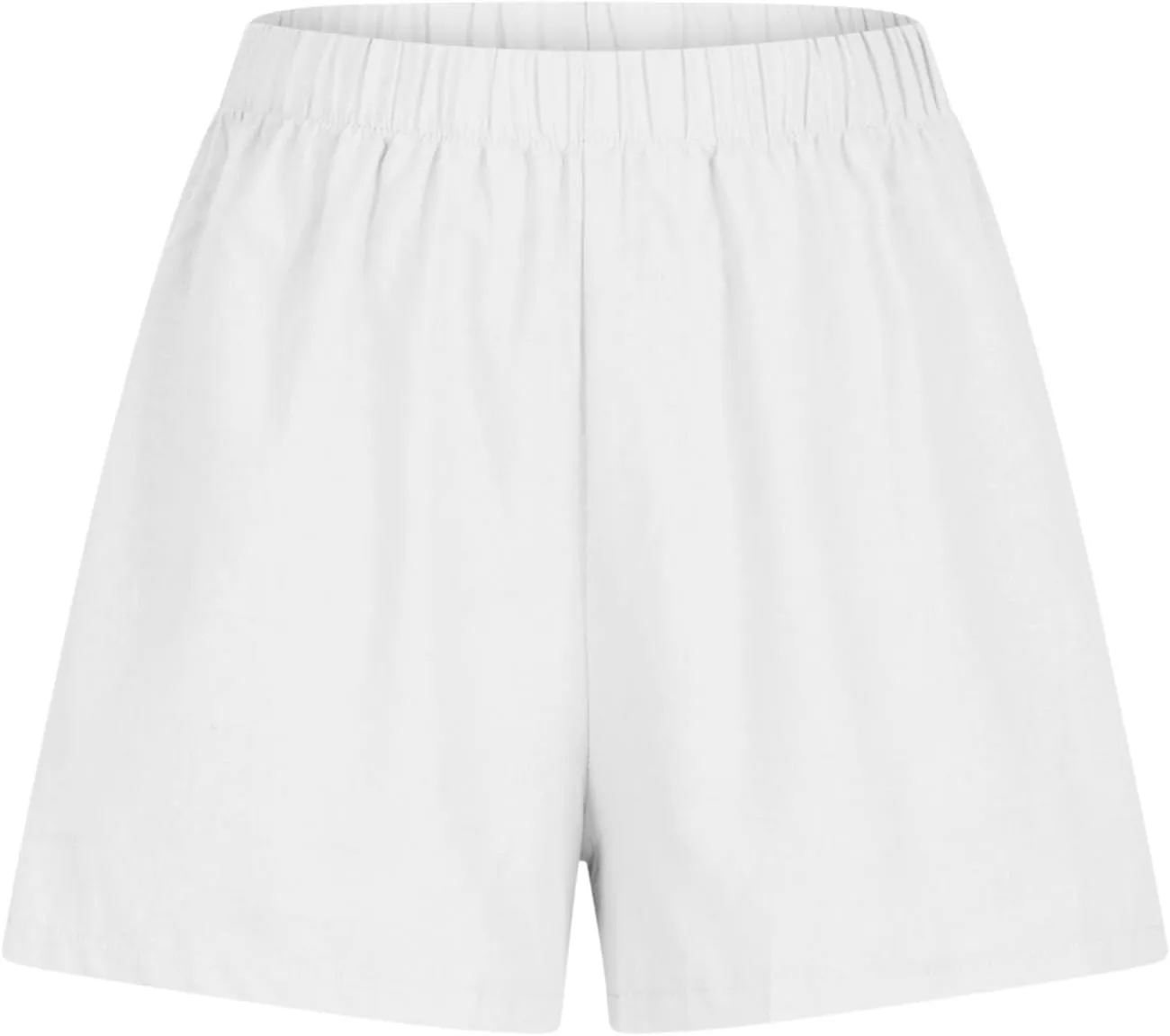 2024 Linen Shorts for Women Trendy Summer Solid Wide Leg Pants Casual Elastic Waist Lounge Trousers with Pockets