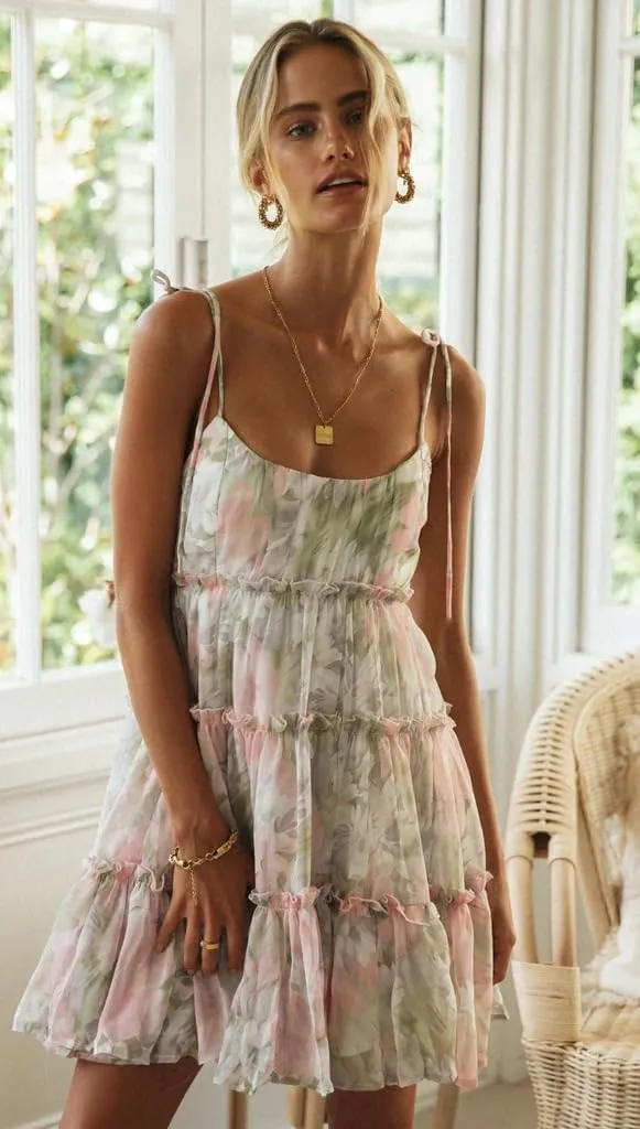 2024 New Women's Summer Printed Suspender Mini Dress,Summer Floral Mini Dress,Women's Boho Floral Mini Dress