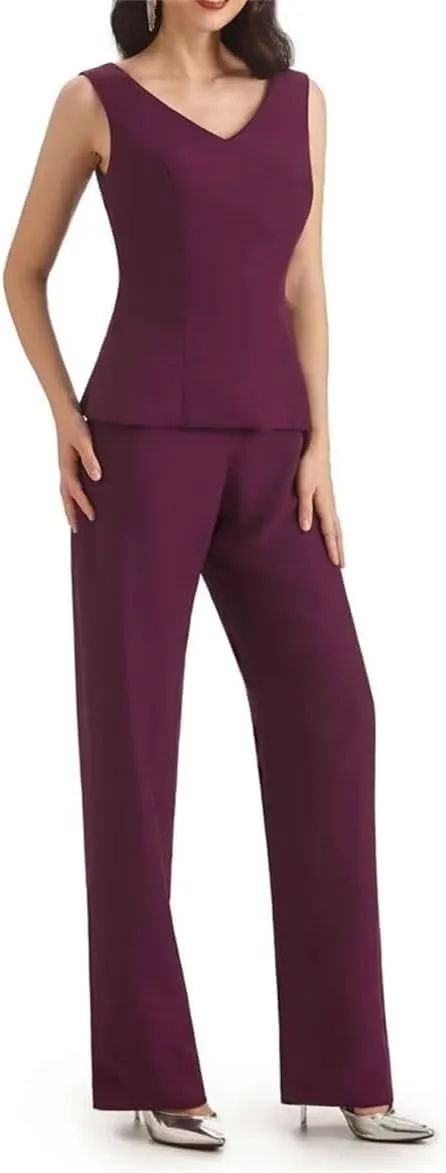 3 PCS Mother of The Bride Pant Suits 3 Pieces Chiffon Pant Suits for Women Dressy Wedding Guest