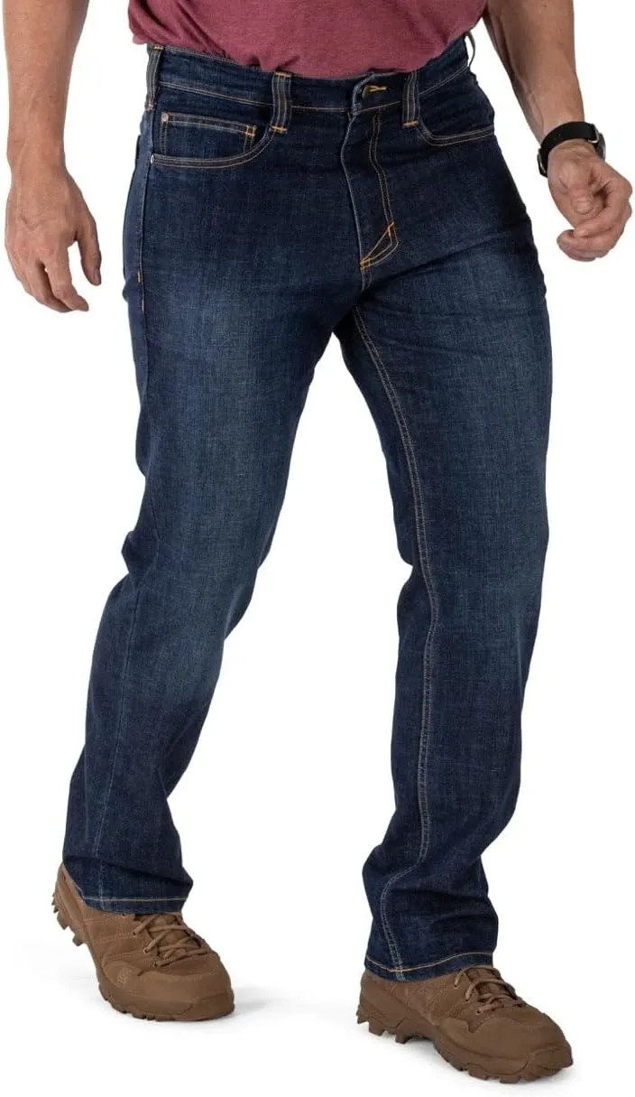 5.11 Tactical Men's Defender-Flex Regular Fit Jeans, 7 Pockets, Fitted Waistband, Style 74477, New Finish