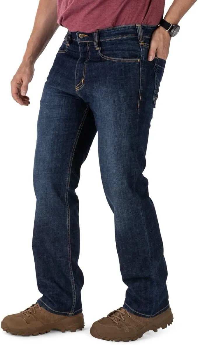 5.11 Tactical Men's Defender-Flex Regular Fit Jeans, 7 Pockets, Fitted Waistband, Style 74477, New Finish