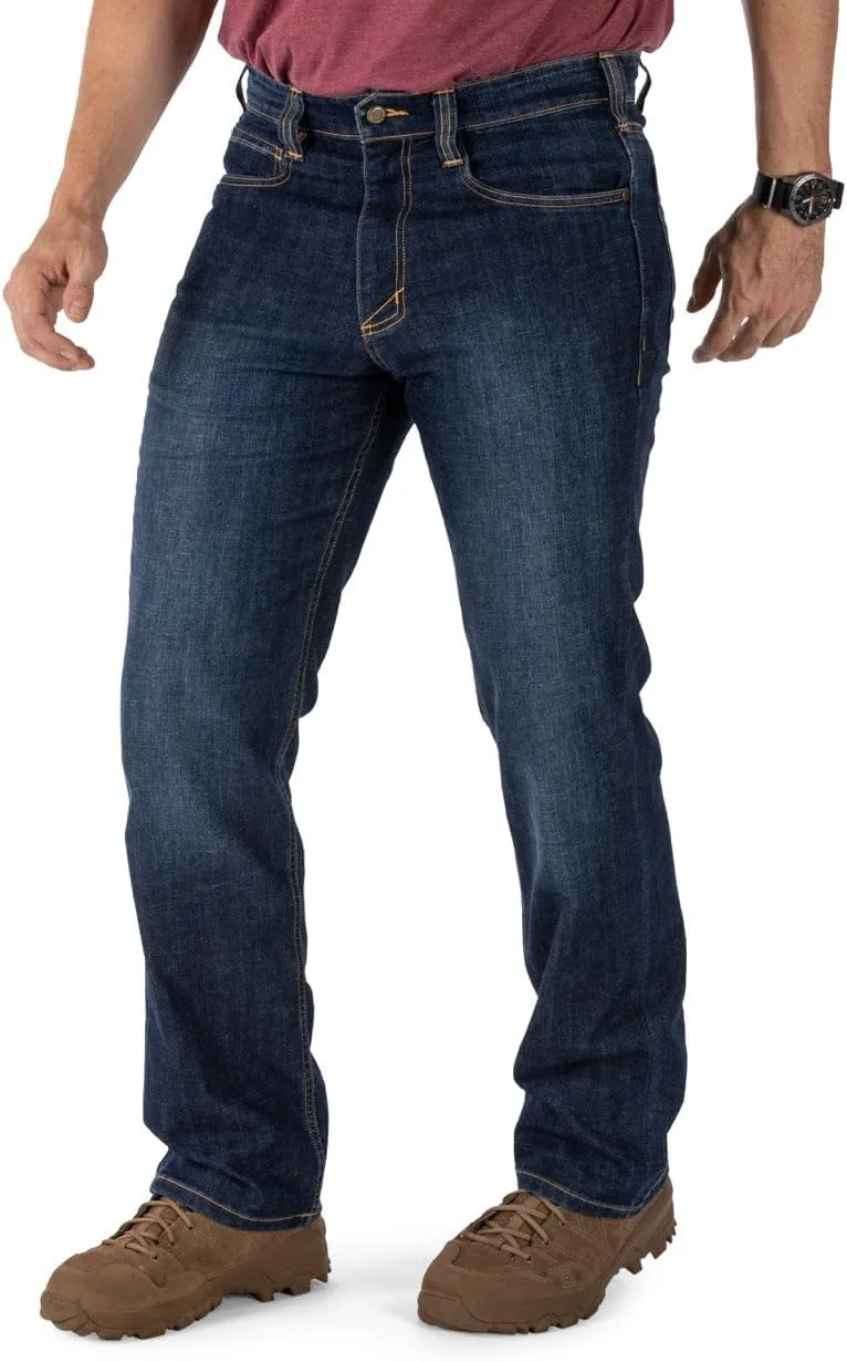 5.11 Tactical Men's Defender-Flex Regular Fit Jeans, 7 Pockets, Fitted Waistband, Style 74477, New Finish