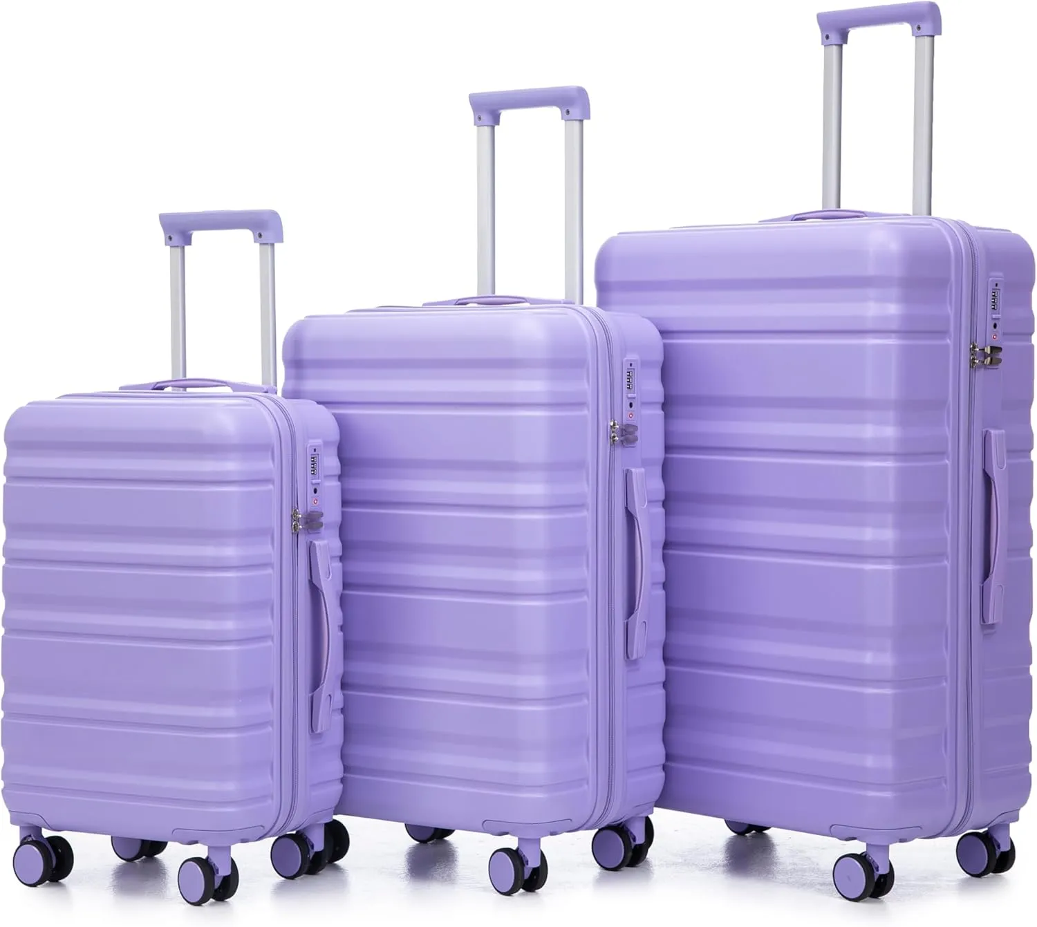 ABS Spinner Wheel Luggage - Carry-On Suitcase with TSA Lock, Durable & Waterproof, Large Capacity, Ergonomic Handle, Blue Purple