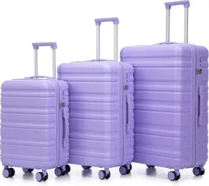 ABS Spinner Wheel Luggage - Carry-On Suitcase with TSA Lock, Durable & Waterproof, Large Capacity, Ergonomic Handle, Blue Purple
