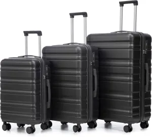ABS Spinner Wheel Luggage - Carry-On Suitcase with TSA Lock, Durable & Waterproof, Large Capacity, Ergonomic Handle, Dark Gray