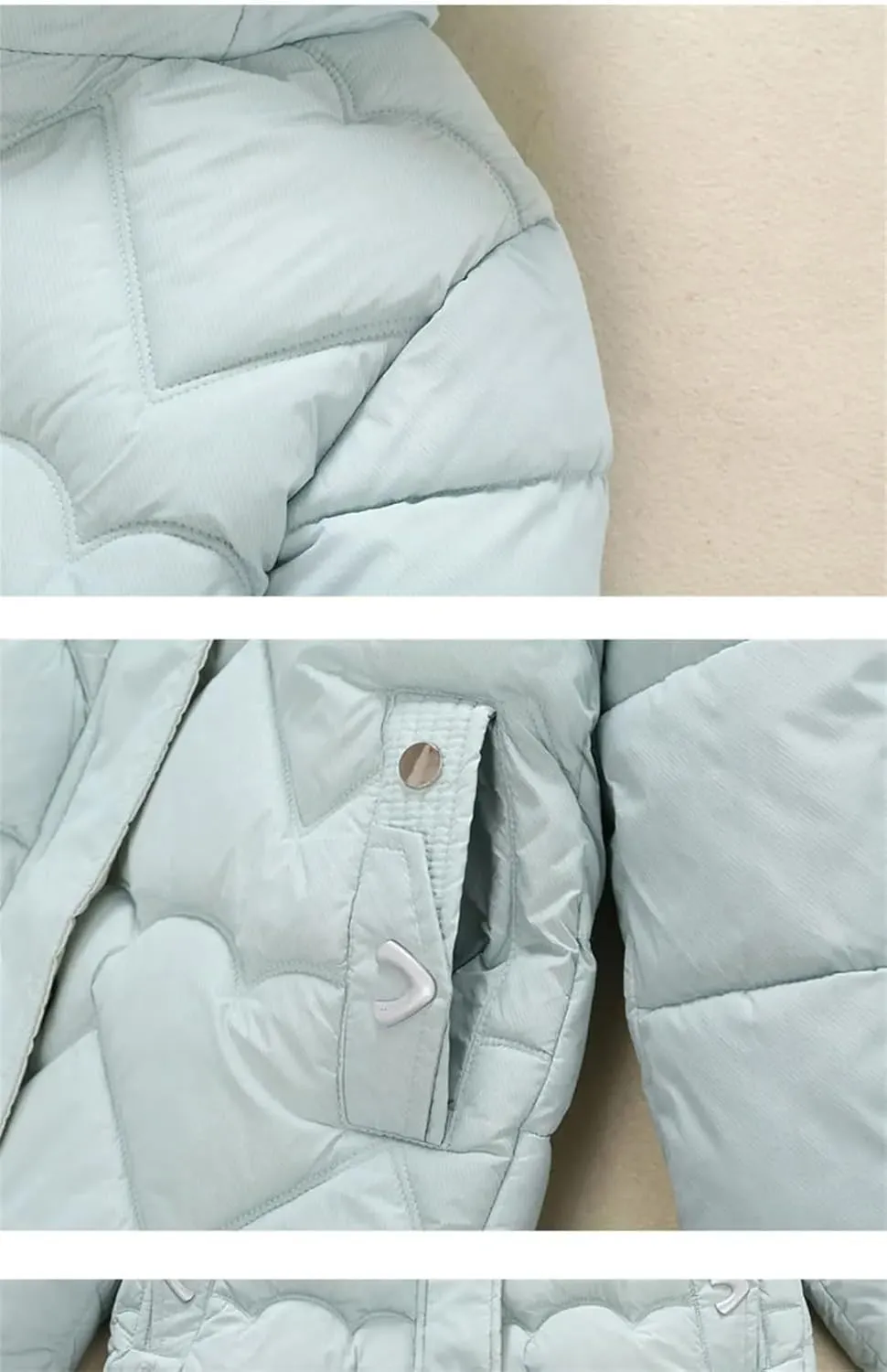 Adhdyuud Womens Solid With Pocket Cotton Padded Coat Casual Hooded Zipper Warm Jacket Winter