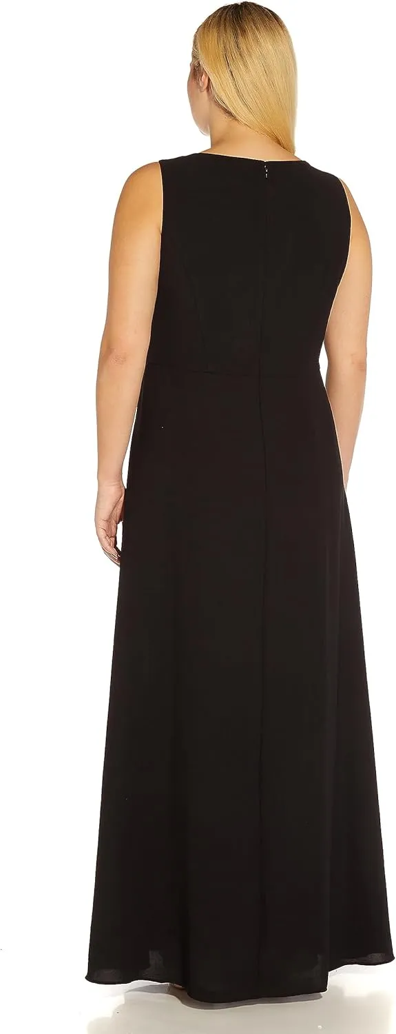 Adrianna Papell Womens Crepe Overlay Jumpsuit