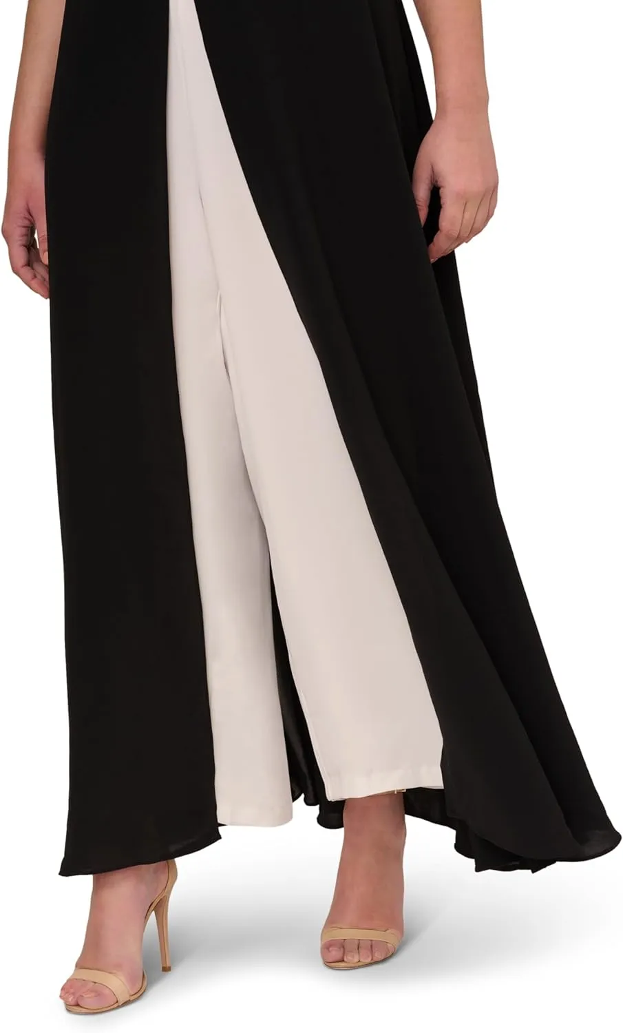 Adrianna Papell Womens Crepe Overlay Jumpsuit