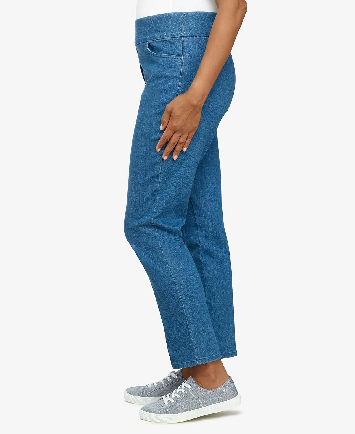 Alfred Dunner Womens Super Stretch Mid-Rise Short Length Pant