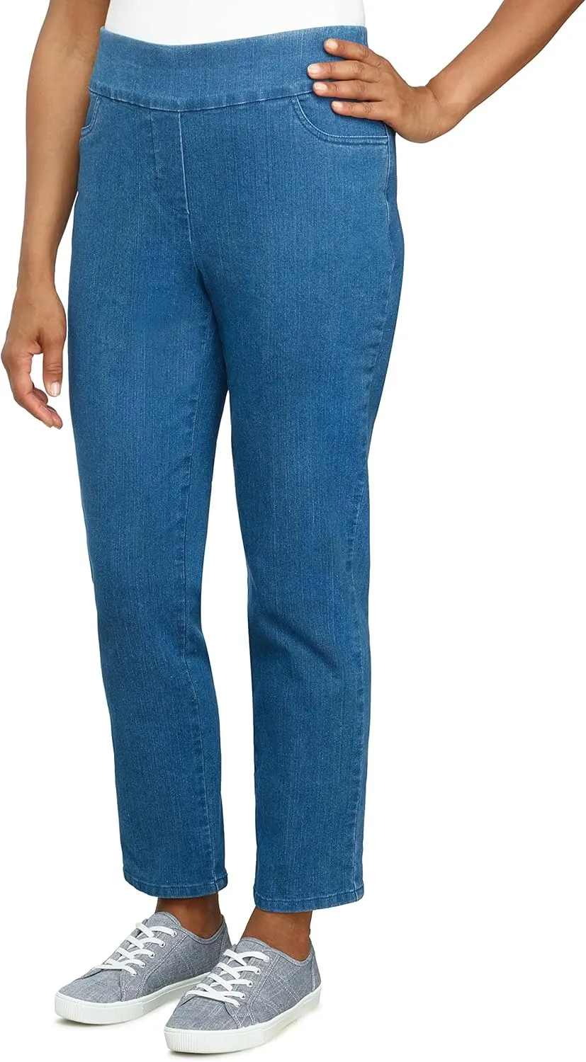 Alfred Dunner Womens Super Stretch Mid-Rise Short Length Pant