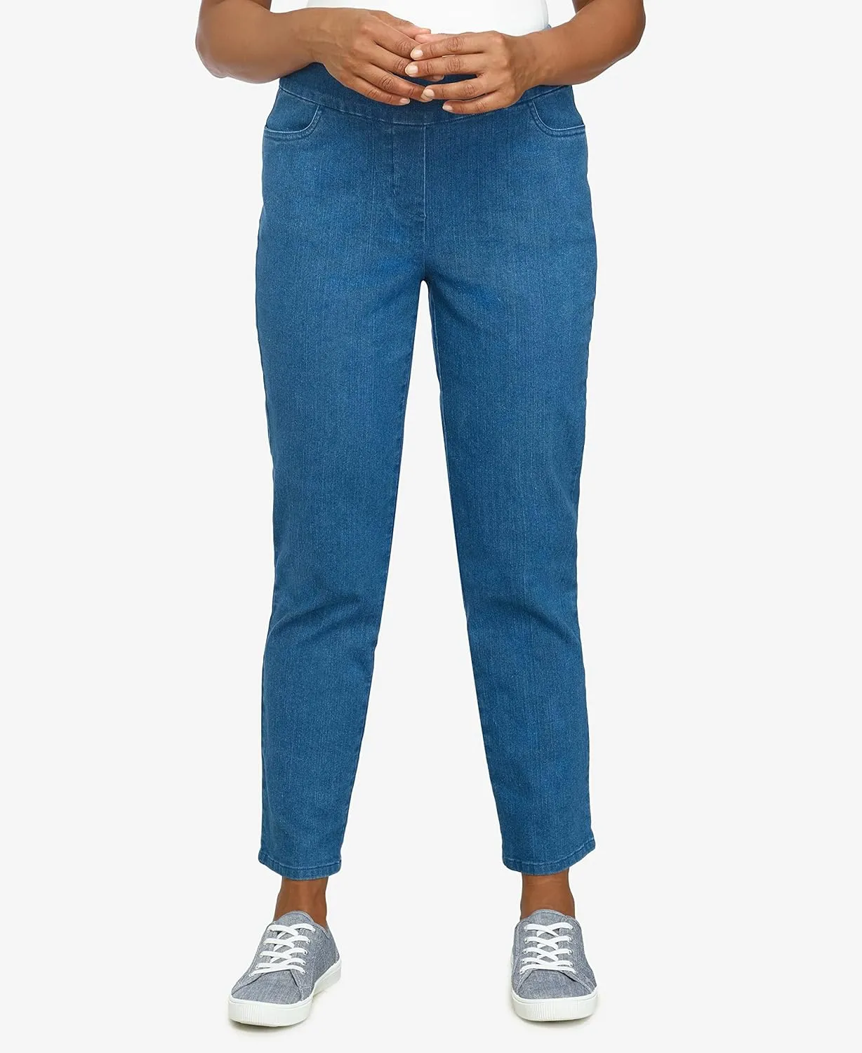 Alfred Dunner Womens Super Stretch Mid-Rise Short Length Pant