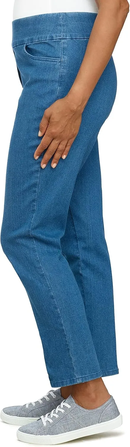 Alfred Dunner Womens Super Stretch Mid-Rise Short Length Pant