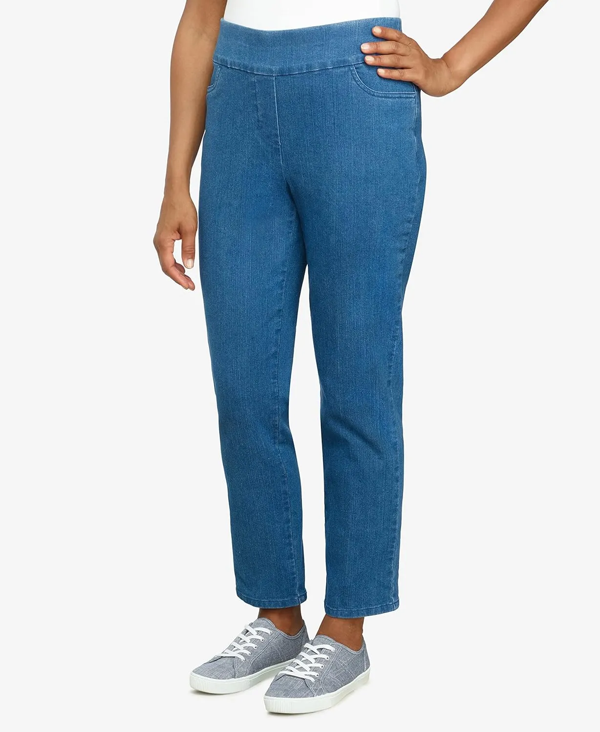 Alfred Dunner Womens Super Stretch Mid-Rise Short Length Pant