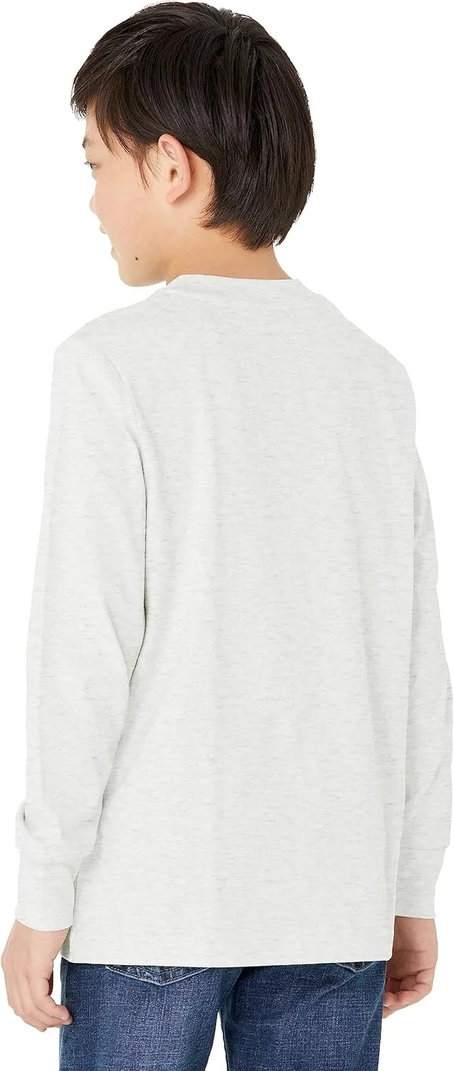 Amazon Essentials Unisex Kids and Toddlers' Long-Sleeve Rib Cuff T-Shirt, Pack of 2