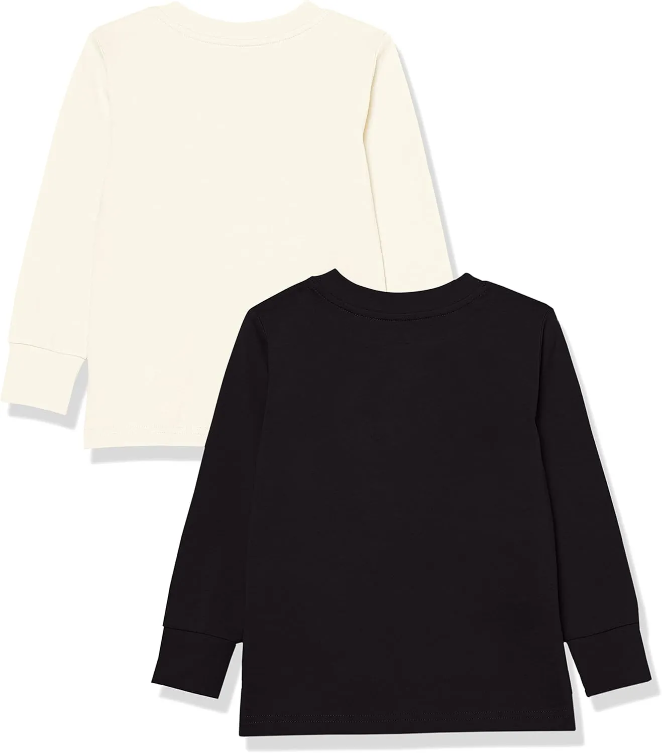 Amazon Essentials Unisex Kids and Toddlers' Long-Sleeve Rib Cuff T-Shirt, Pack of 2