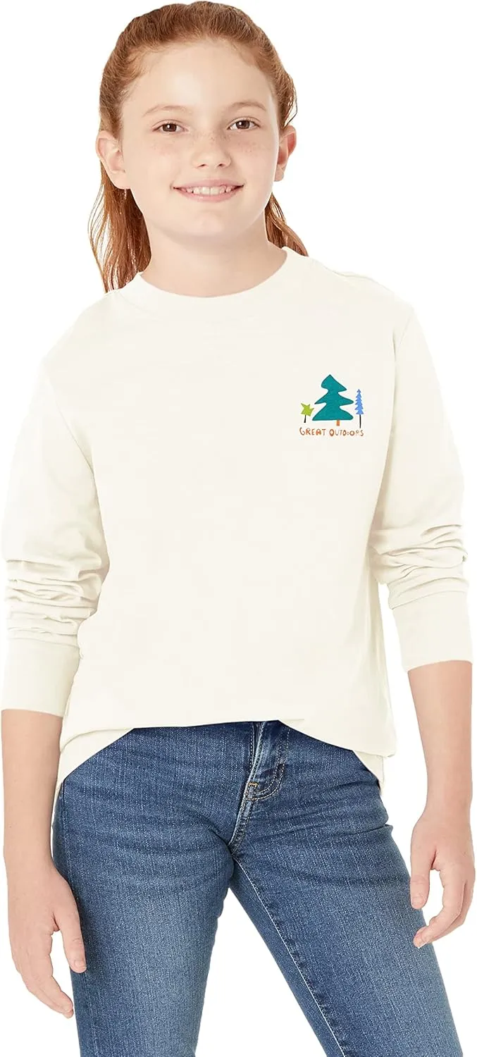 Amazon Essentials Unisex Kids and Toddlers' Long-Sleeve Rib Cuff T-Shirt, Pack of 2
