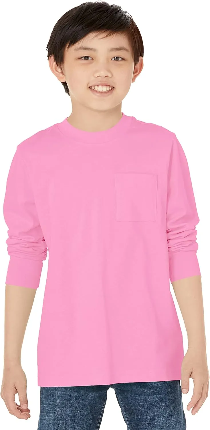 Amazon Essentials Unisex Kids and Toddlers' Long-Sleeve Rib Cuff T-Shirt, Pack of 2