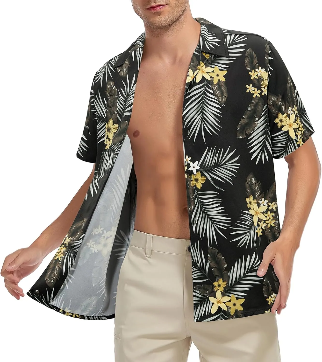 American Trends Hawaiian Shirt for Men Short Sleeve Tropical Beach Shirts Mens Casual Button Down Summer Vacation Wear
