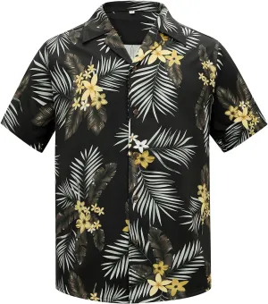 American Trends Hawaiian Shirt for Men Short Sleeve Tropical Beach Shirts Mens Casual Button Down Summer Vacation Wear