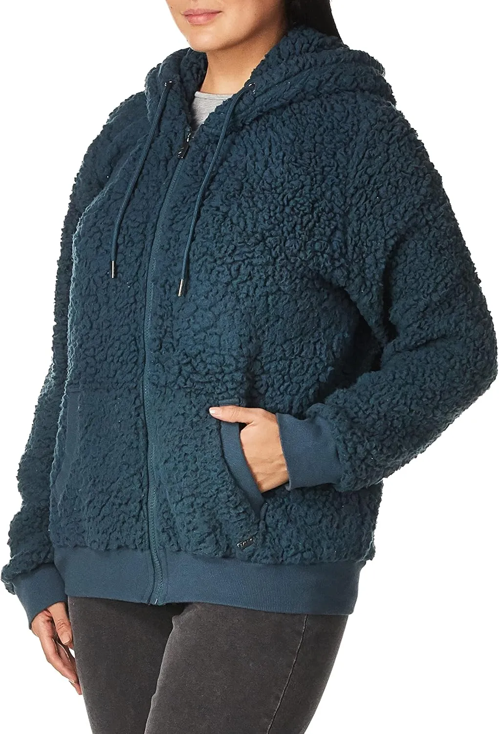 Andrew Marc Women's Teddy Fleece Full Zip Hooded Jacket