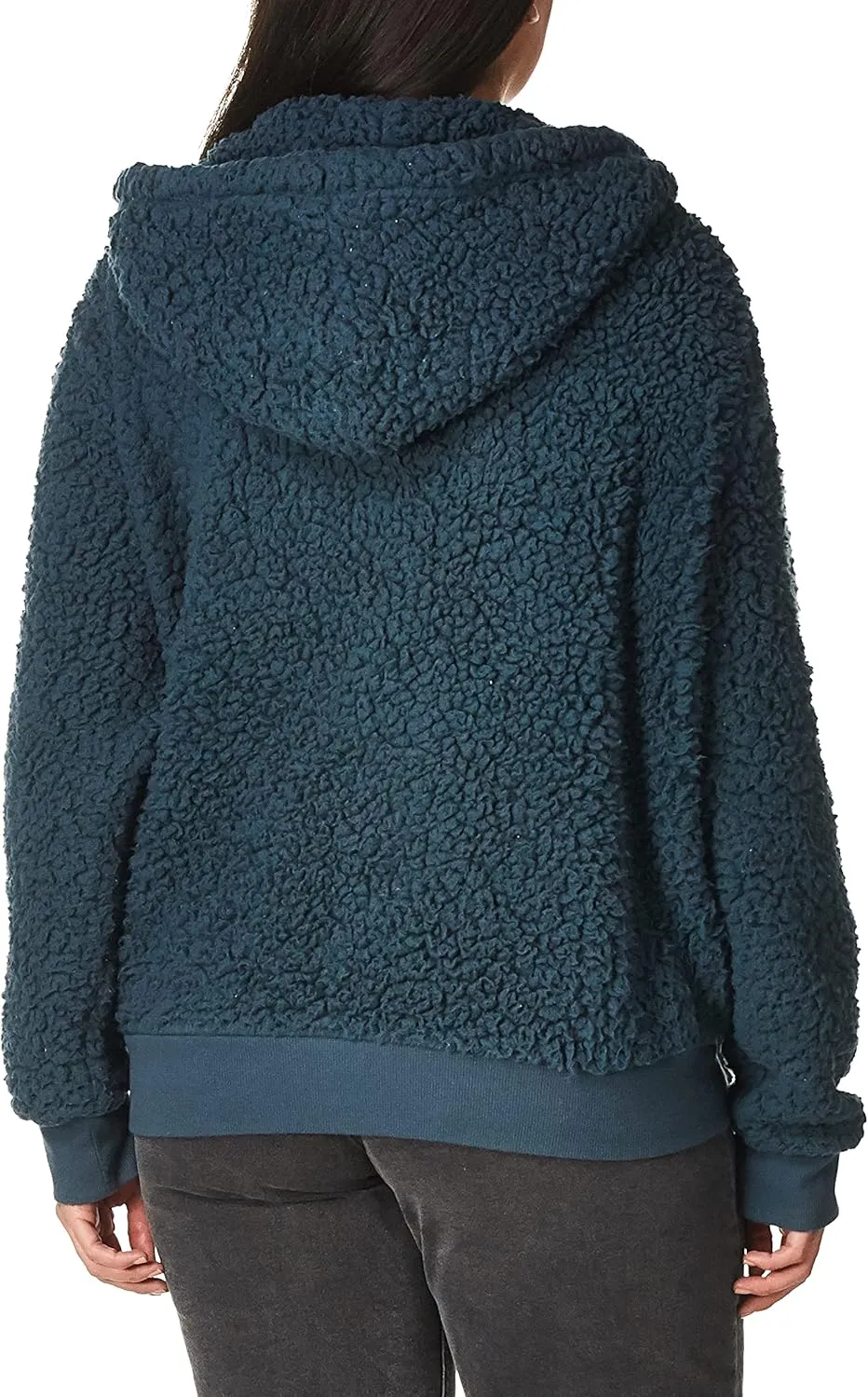 Andrew Marc Women's Teddy Fleece Full Zip Hooded Jacket