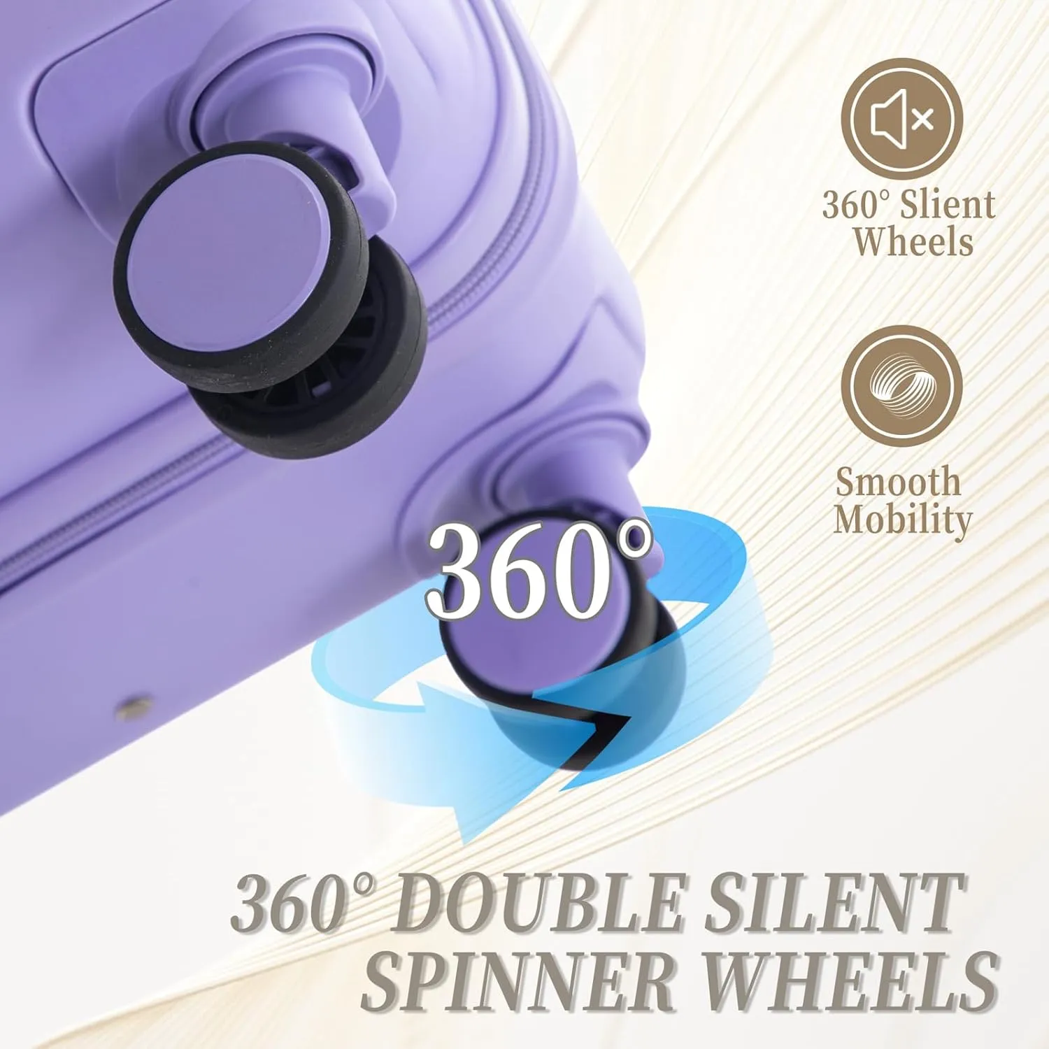 Anwick 3 Luggage Sets with Spinner Wheels, Lightweight Expandable Travel Hard Shell Suitcases, ABS Hardshell Suitcase with TSA Combination Lock, 20"/24"/28" (Blue Purple)