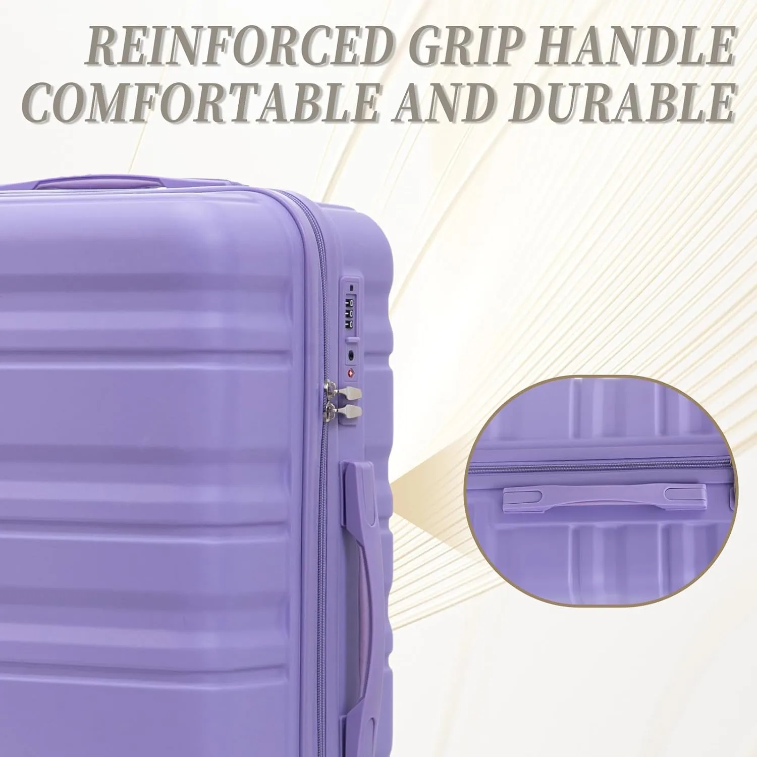 Anwick 3 Luggage Sets with Spinner Wheels, Lightweight Expandable Travel Hard Shell Suitcases, ABS Hardshell Suitcase with TSA Combination Lock, 20"/24"/28" (Blue Purple)