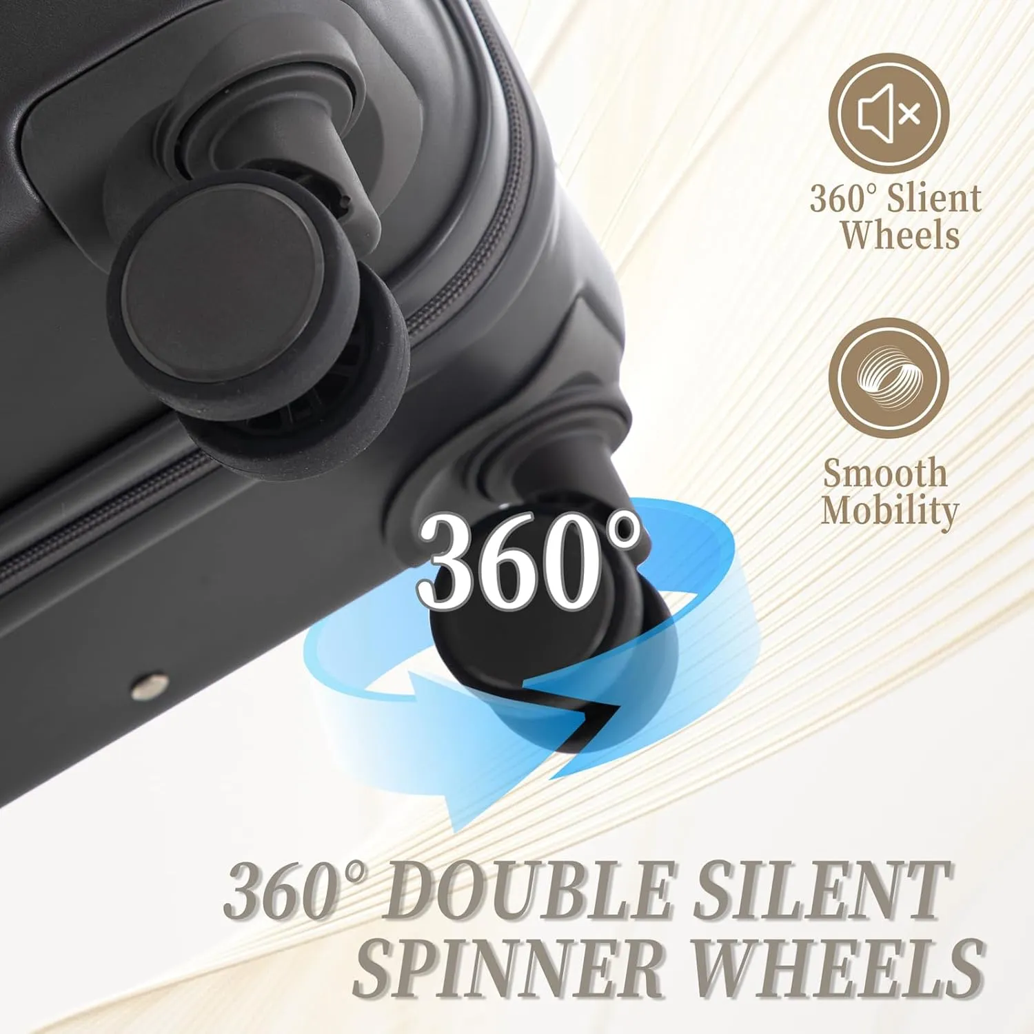 Anwick 3 Luggage Sets with Spinner Wheels, Lightweight Expandable Travel Hard Shell Suitcases, ABS Hardshell Suitcase with TSA Combination Lock, 20"/24"/28" (Dark Gray)
