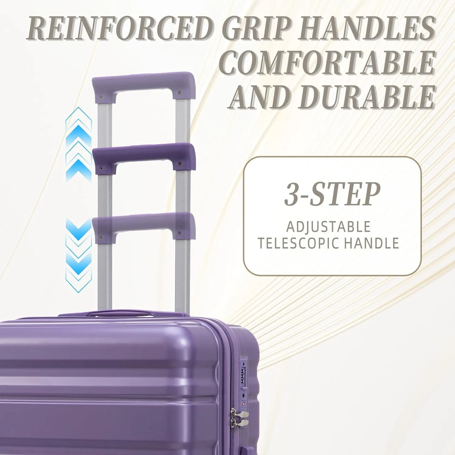 Anwick 3 Luggage Sets with Spinner Wheels, Lightweight Expandable Travel Hard Shell Suitcases, ABS Hardshell Suitcase with TSA Combination Lock, 20"/24"/28" (Purple)