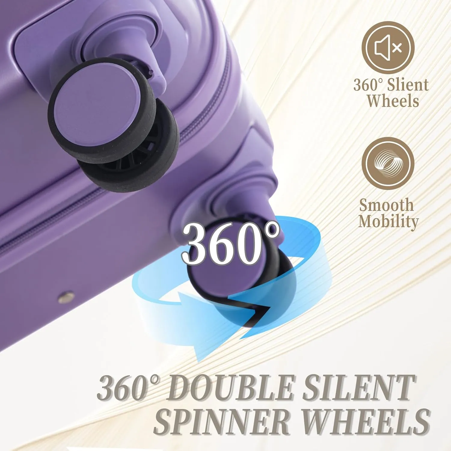 Anwick 3 Luggage Sets with Spinner Wheels, Lightweight Expandable Travel Hard Shell Suitcases, ABS Hardshell Suitcase with TSA Combination Lock, 20"/24"/28" (Purple)