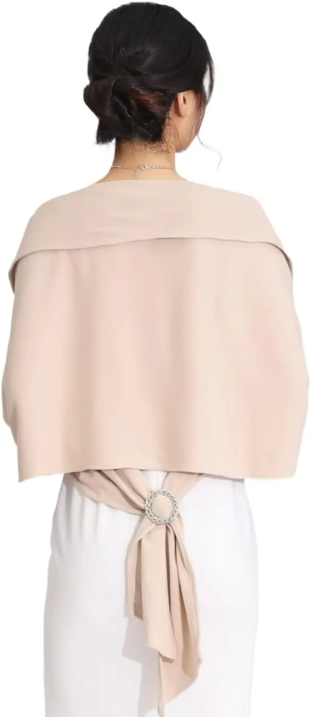 Aukmla Women Bolero Shrug for Evening Dresses Wedding Party Jacket Prom Shawls and Wraps Cover Up with Rhinestones Bukcle
