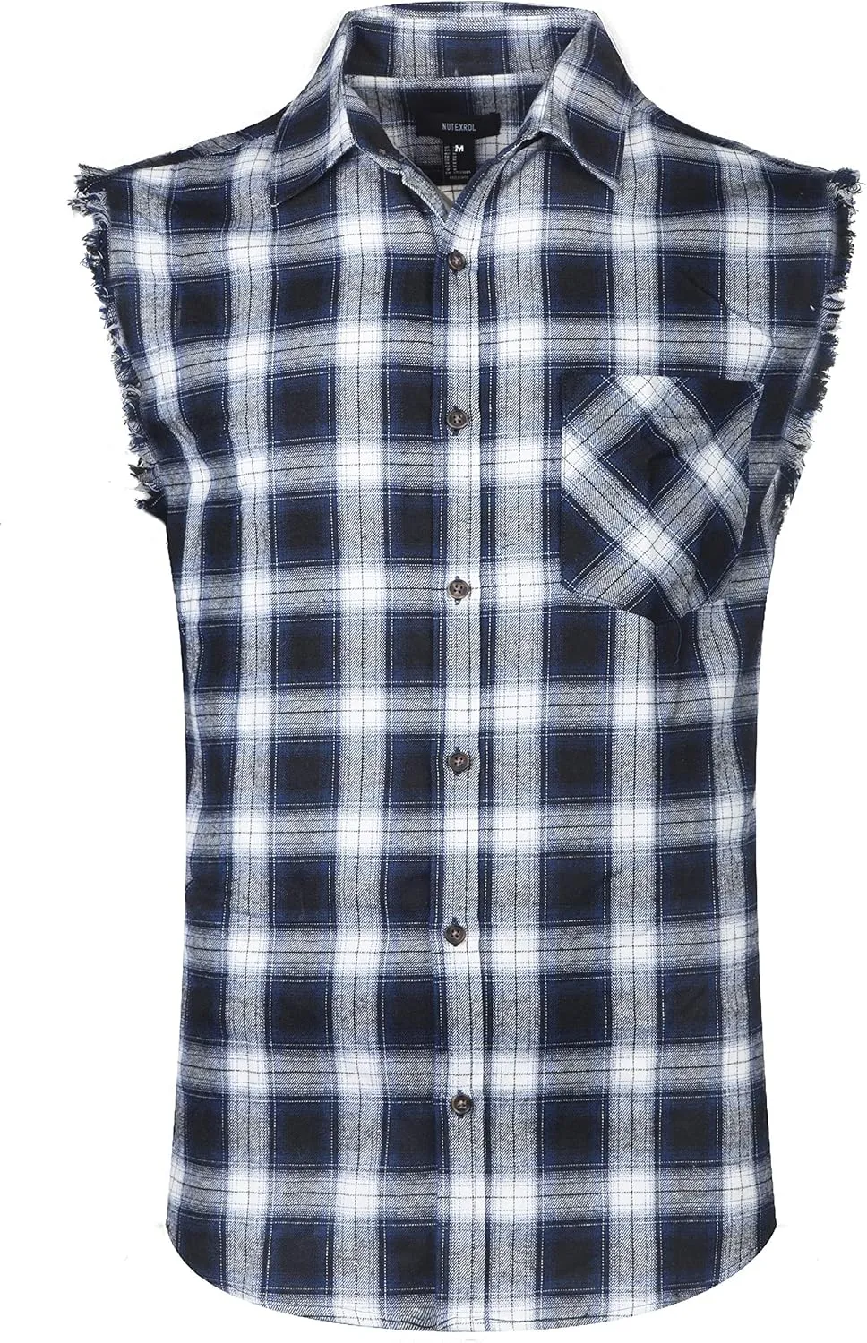 AVANZADA Men's Button Down Sleeveless Plaid Shirt Casual Flannel Plus Size Vest Western Shirts