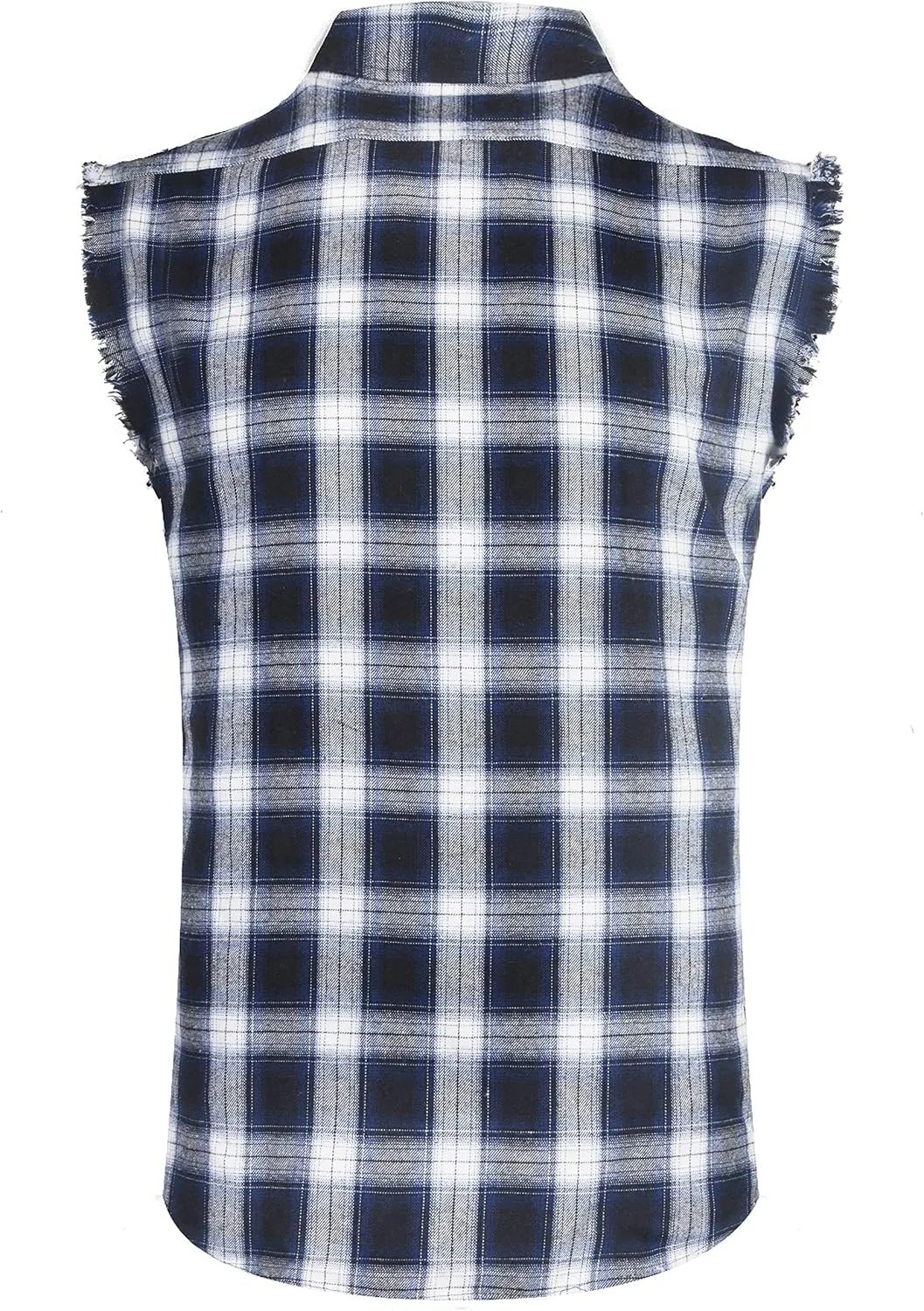 AVANZADA Men's Button Down Sleeveless Plaid Shirt Casual Flannel Plus Size Vest Western Shirts
