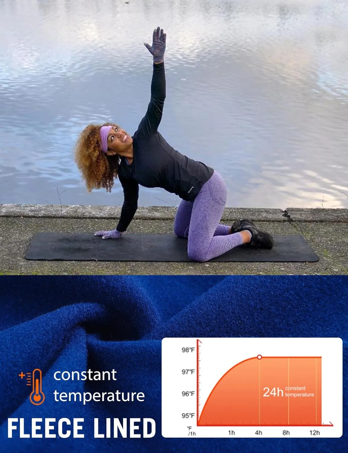 baleaf Thermal Shirts for Women Long Sleeve Fleece Tops Running Workout Cold Weather Gear Compression Zipper Pocket