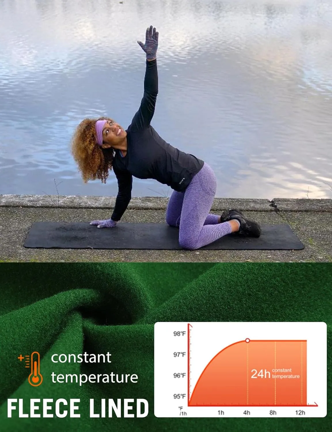 baleaf Thermal Shirts for Women Long Sleeve Fleece Tops Running Workout Cold Weather Gear Compression Zipper Pocket