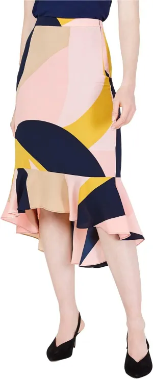 Bar III Womens Ruffled Hi-Low Midi Skirt Pink 8