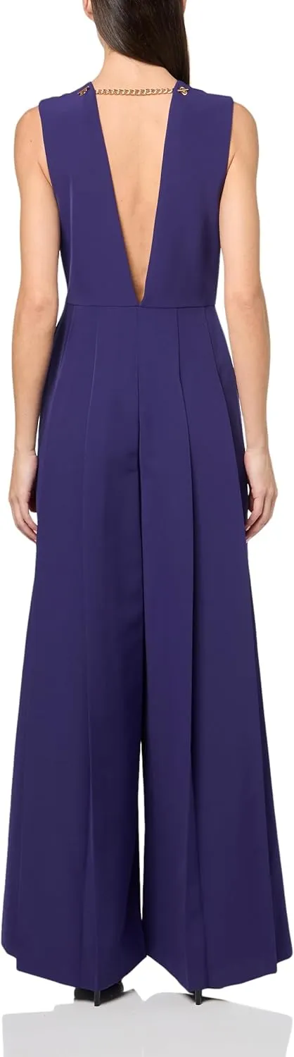 BCBGMAXAZRIA Women's Sleeveless V Neck Wide Leg Jumpsuit