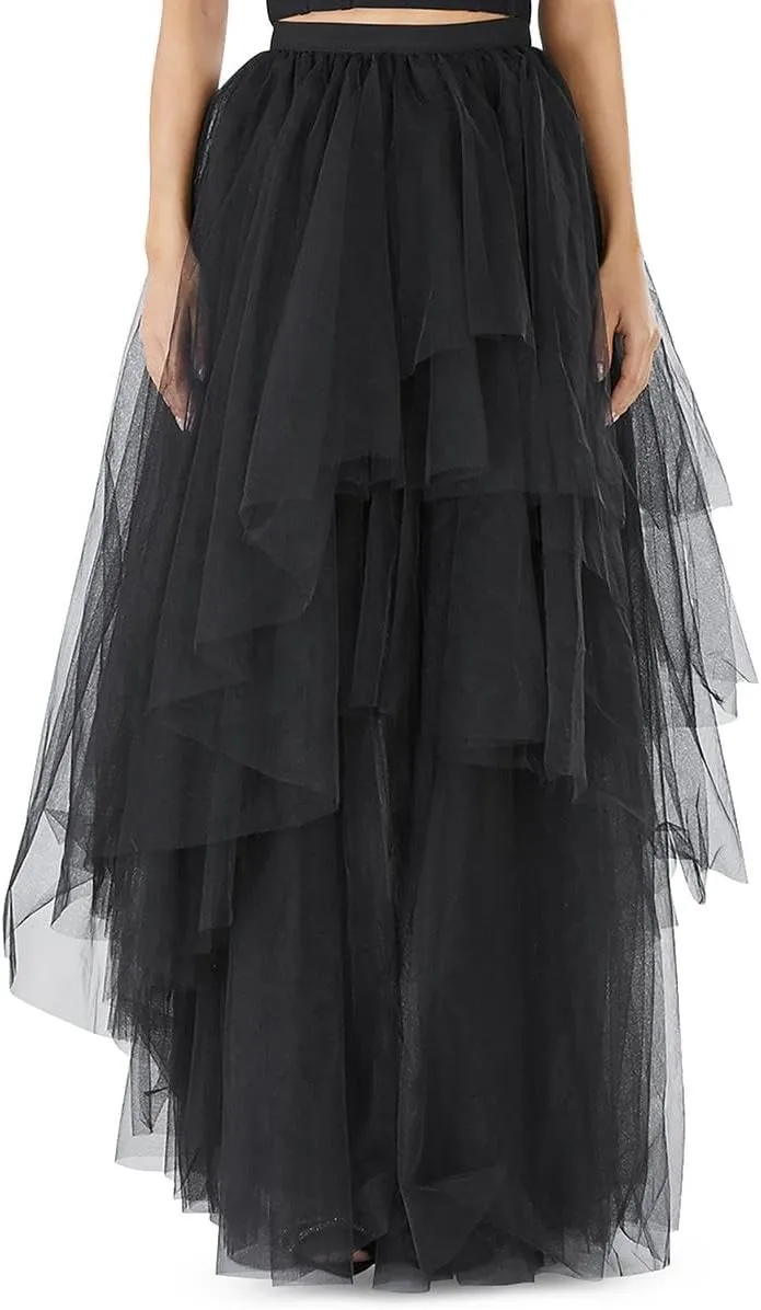 BCBGMAXAZRIA Women's Tiered Ruffle a Line Maxi Skirt