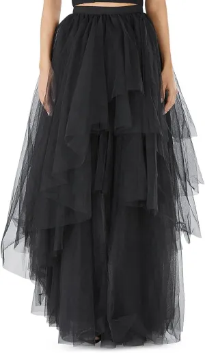 BCBGMAXAZRIA Women's Tiered Ruffle a Line Maxi Skirt