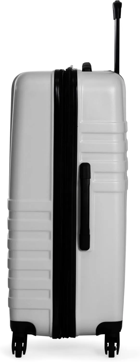 Ben Sherman Hereford Spinner Travel Upright Luggage, White, 28-Inch Checked