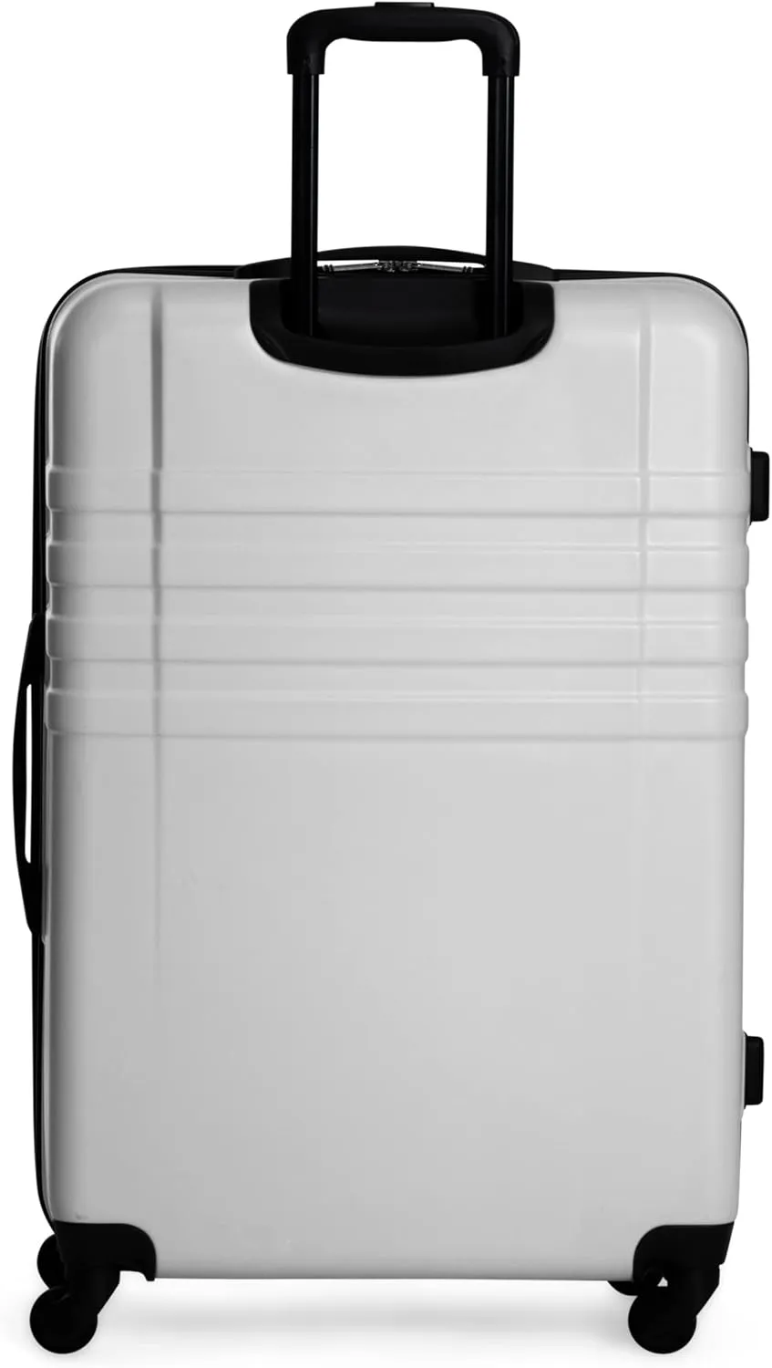 Ben Sherman Hereford Spinner Travel Upright Luggage, White, 28-Inch Checked