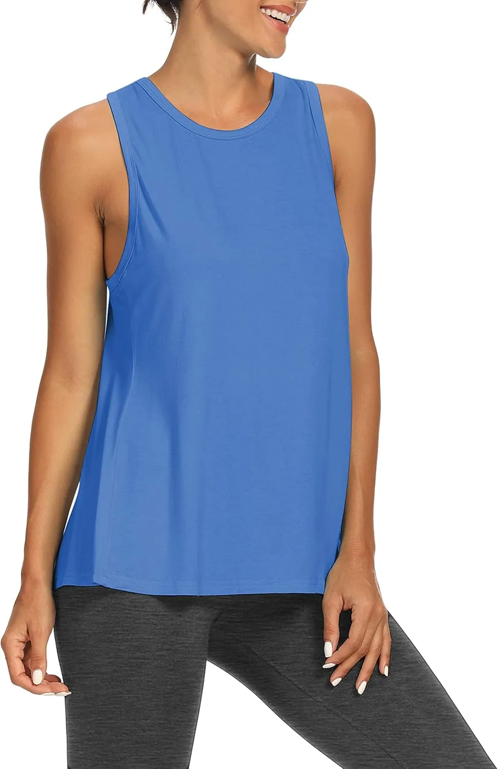 Bestisun Workout Tops Open Back Shirts Gym Athletic Clothes Tie Back Musle Tank for Women