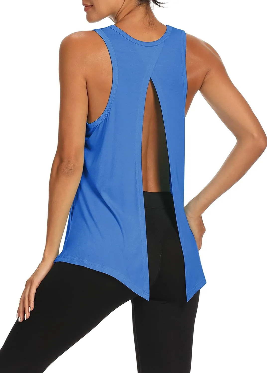 Bestisun Workout Tops Open Back Shirts Gym Athletic Clothes Tie Back Musle Tank for Women