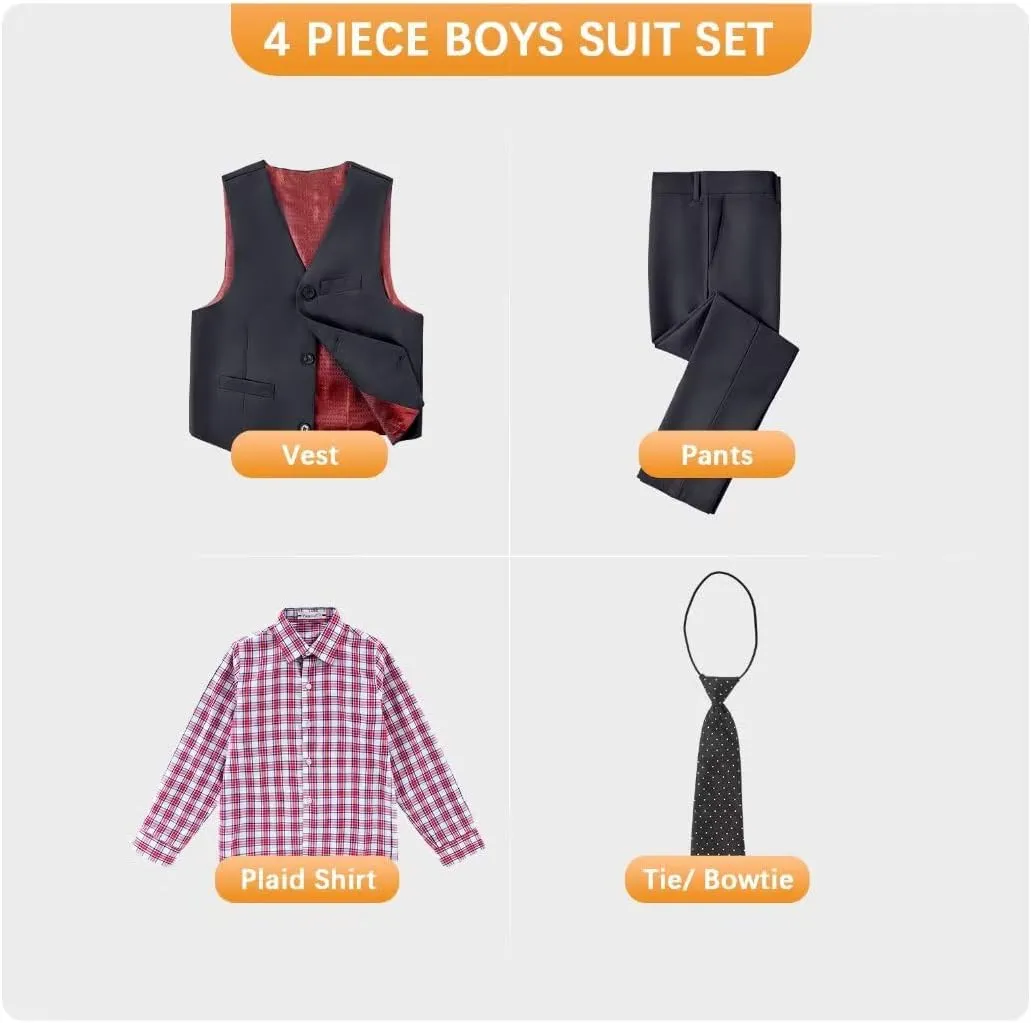 Boys Suits Toddler Formal Suit Set Kids Ring Bearer Outfit for Teen Boys Wedding Tuxedo Communion Dress Clothes
