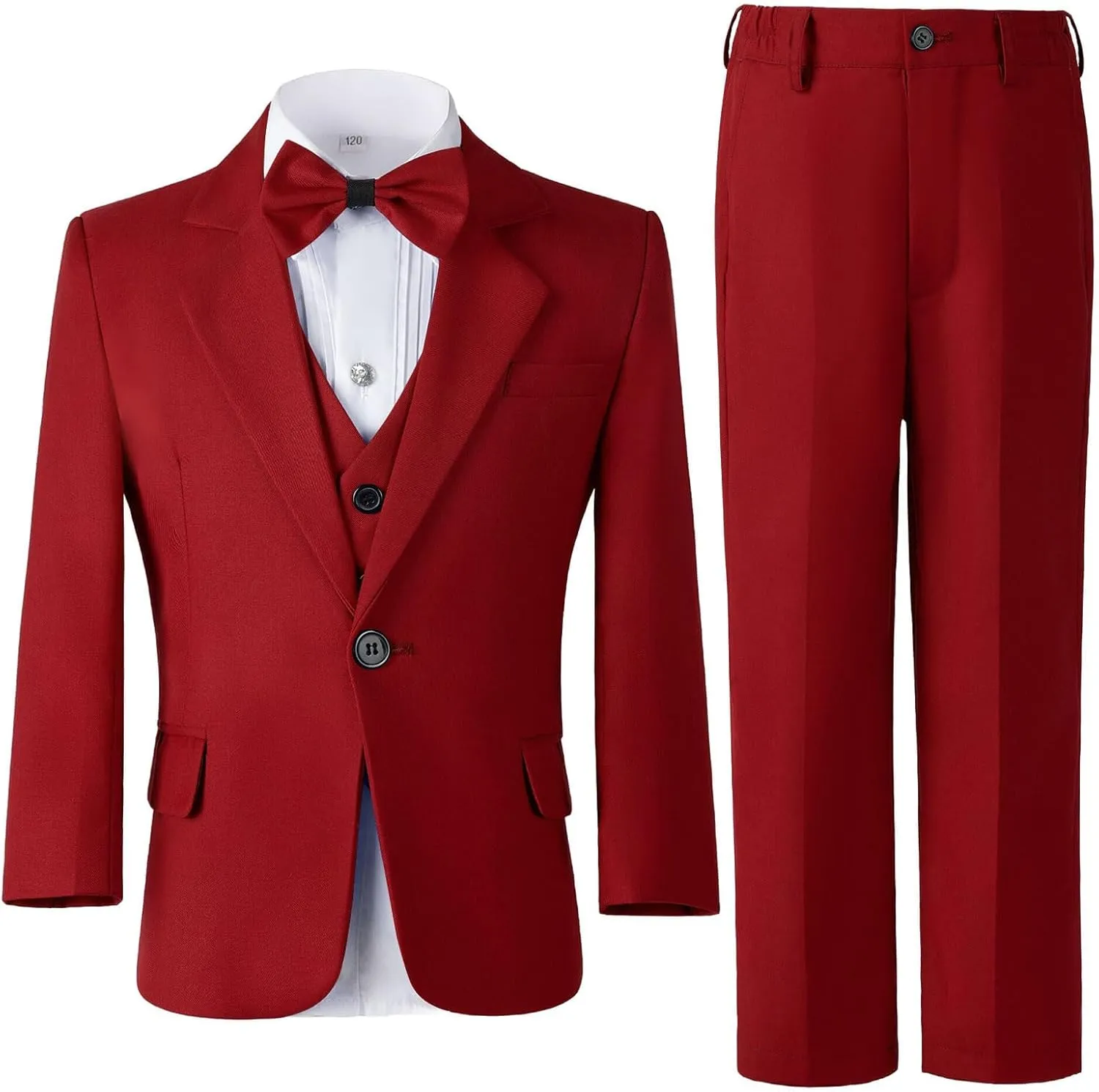 Boys Tuxedo Slim Fit Suit Three Piece Tuxedo Suits for Boys Formal Suits Wedding Outfit Blazer Vest Pants Set