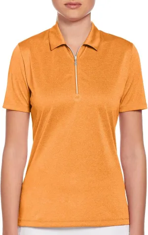 Callaway Women's Quarter Zip Short Sleeve Heather Golf Polo Shirt