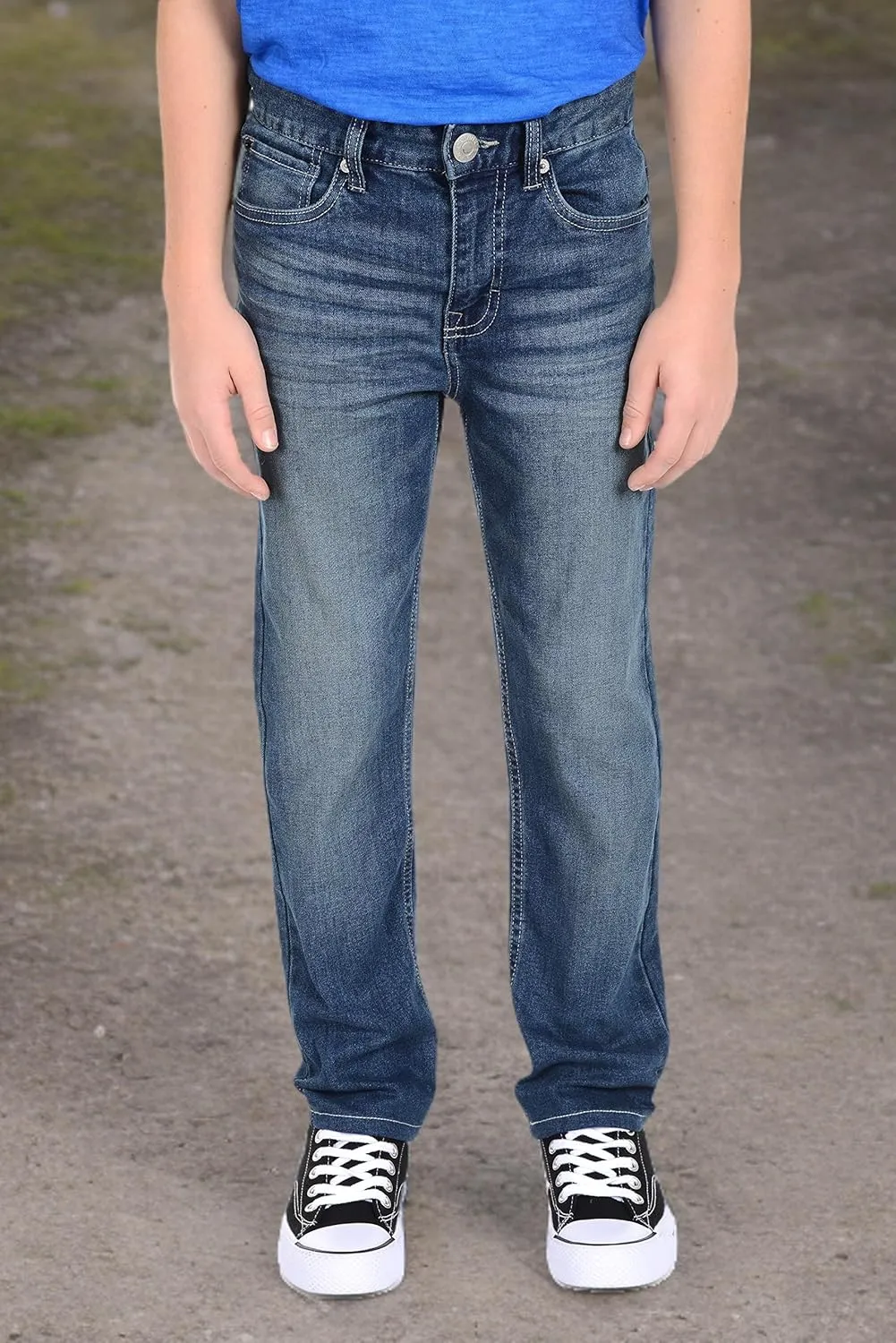 Calvin Klein Boys' Skinny Fit Stretch Denim Jeans, 5-Pocket Style, Zipper Fly & Button Closure