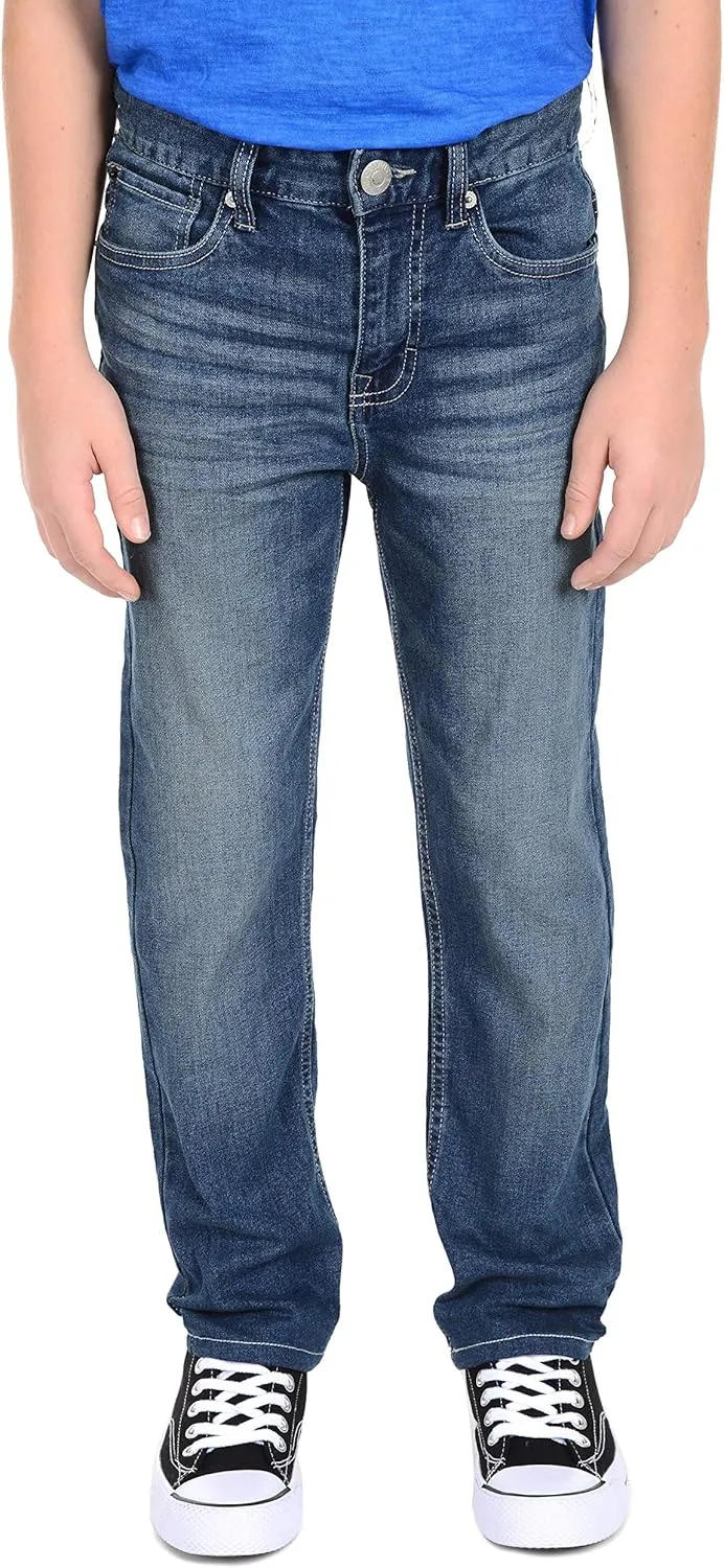 Calvin Klein Boys' Skinny Fit Stretch Denim Jeans, 5-Pocket Style, Zipper Fly & Button Closure