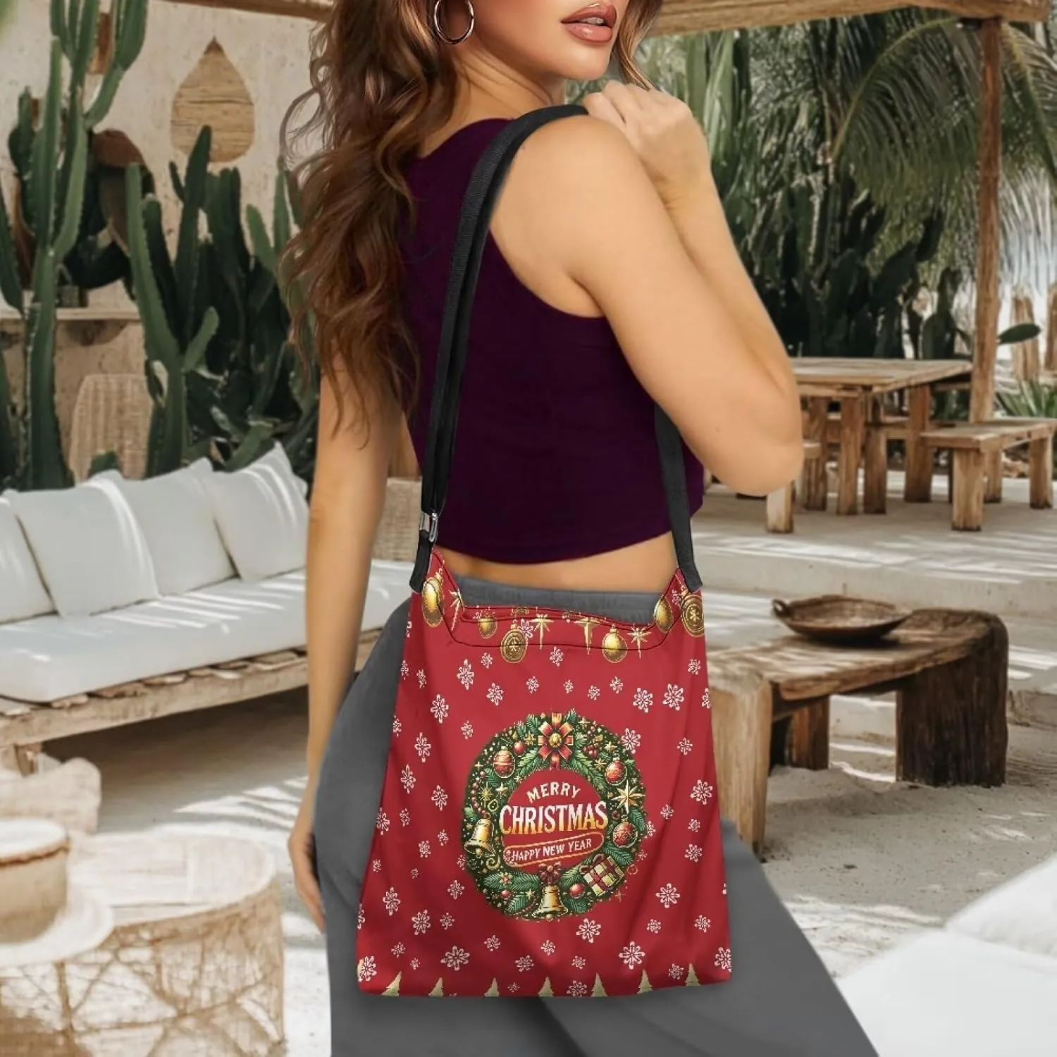 Canvas Crossbody Bag Large Women Casual Tote Bag Handbag with Zipper Shoulder Bag with Strap Outdoors Messenger Bag